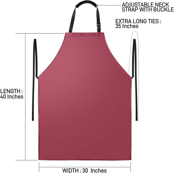 Waterproof Apron with Comfortable Adjustable Bib Rubber Vinyl Dishwasher Heavy Duty Apron for Men Women Dishwashing