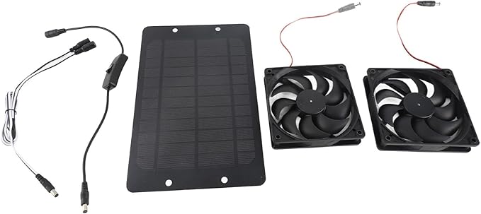 Solar Fan, Chicken Coop Accessories Solar Heater for Chicken Coop 20W Solar Powered Exhaust Fan for Outside Chicken Coops, Greenhouses, Sheds