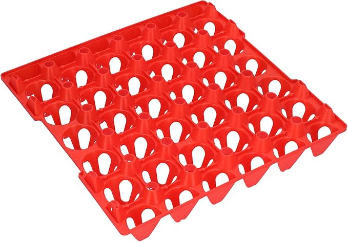 TOPINCN 5PCS Plastic Egg Tray, 30 Cell Egg Crates Holder Flats with Sturdy Stackable Design for Storage Transportation Home Farm Supplies (Red)