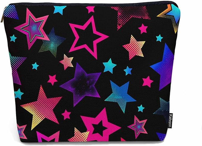 Stars Makeup Bag For Women, Adorable Cosmetic Bag Makeup Bags, Abstract Rainbow Gradient Stars Zipper Bag Travel Bags Toiletry Organizers Pouch Bags Washing Bags For Gym Bathroom