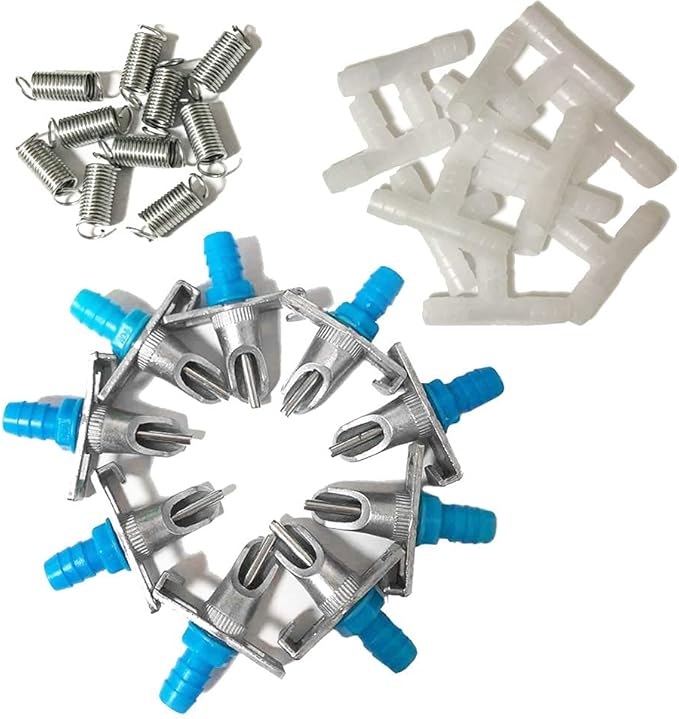 Automatic Rabbit Nipple Drinker with Double Springs 30Sets Guinea Pig Watering System Poultry Rats Rodent Bunny Drinkers(Blue)