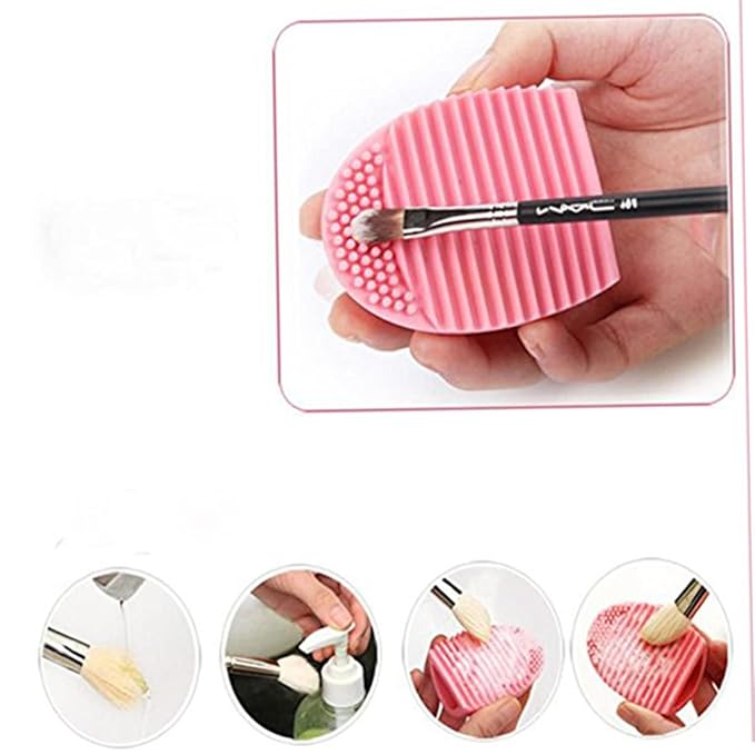 FRCOLOR Silicone Makeup Brush Portable Cosmetic Brush Washing Tool for Easy Cleaning and Design for Home Use and Travel