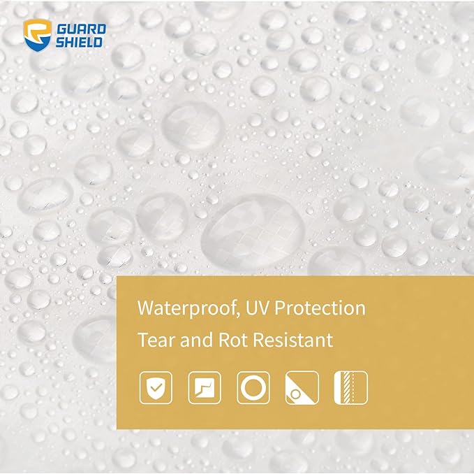 GUARD SHIELD Clear White Tarp Heavy Duty 20x40 Feet Waterproof for Outdoor Garden Poly Cover UV Resistant Transparent Tarpaulin10mil