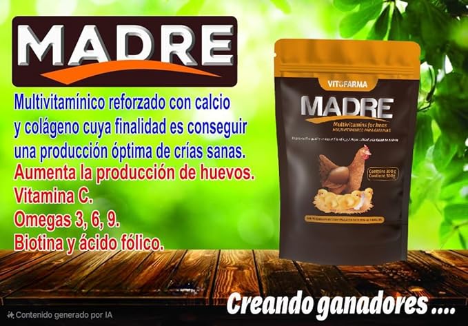 Madre Vitamin for Hens Rooster for Healthy Egg Producction and Fertility 240 gr