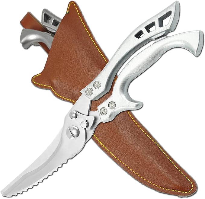 ANDONG Upgrade Heavy Duty Stainless Steel Kitchen Scissors - Professional Poultry Shears for Bone, Meat, Chicken, Fish, Turkey, Vegetables,Spring Loaded Multipurpose Ultra Sharp Utility Scissors