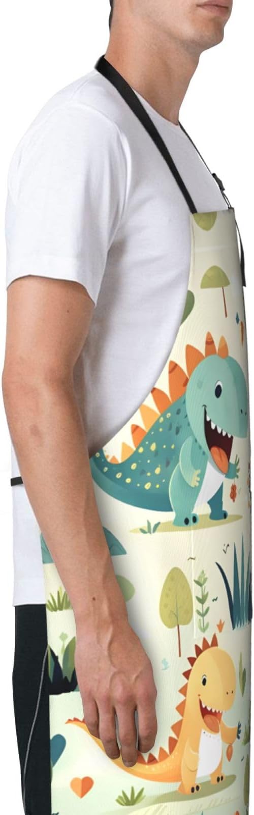 Dogs and Roses Heavy Duty Waterproof Apron with Pockets for AdultsResistant Grilling, Gardening, Painting