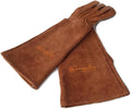 Rose Pruning Gloves for Men and Women - Thorn Proof Goatskin Leather Gardening Gloves with Gauntlet