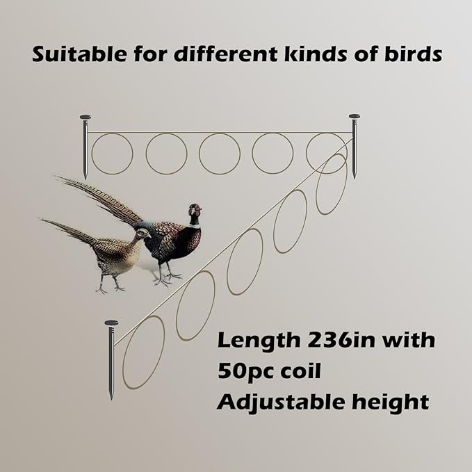Rope Trap Bird Catcher, a Trap - Type Humane cage for catching Live Birds, 50 Coil traps5.5inch, 240 inches, Highly efficient and Reusable, Suitable for Various Small and Medium - Sized Bird Species