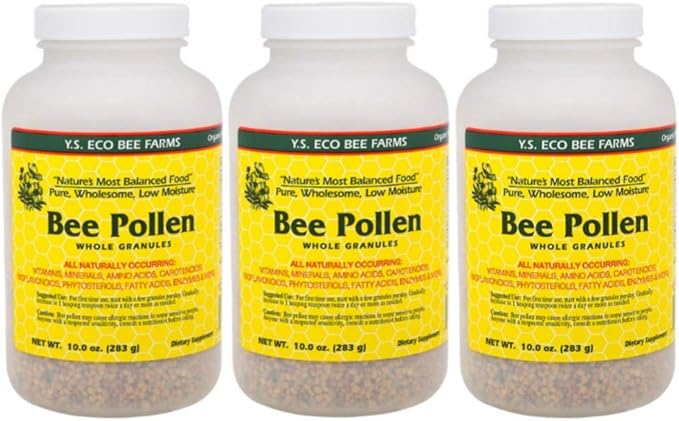 Bee Pollen - Low Moisture Whole Granulars - 10 oz (Pack of 3)