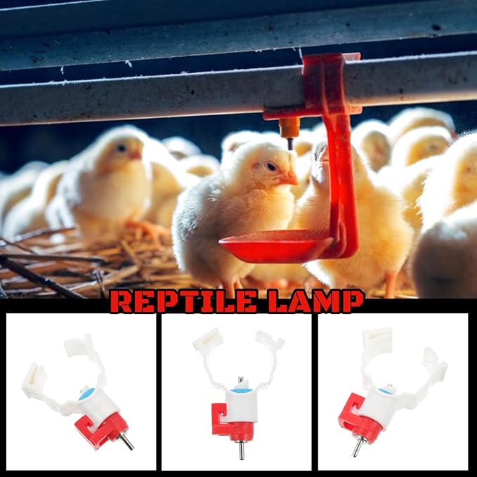 VICASKY Quail Waterer Rabbit Watering System Chicken Cups Feeder 20pcs Drinker Water Dispenser Ball Automatic Nippler Chick ABS Poultry with Steel Control