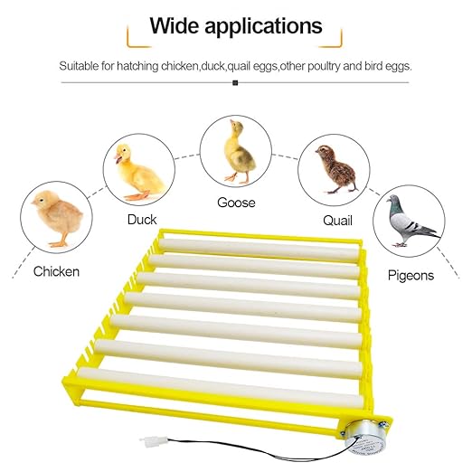 HBtree Automatic Multifunction Incubator Egg Tray Turning Hatcher for Chickens/Ducks/Birds/Poultry（7 Tubes）