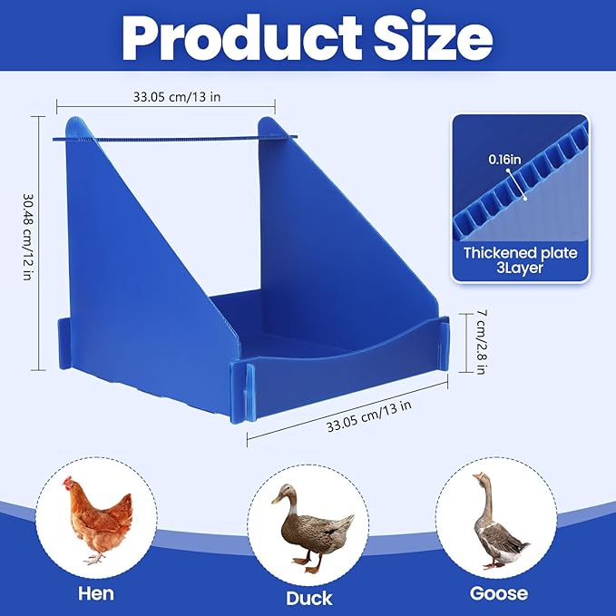 4 Pack Nesting Boxes for Chickens, Chicken Nesting Box for Laying Eggs, Durable Chicken Laying Nest Box for Hens, Ducks and Poultry,Blue