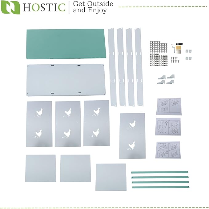 HOSTIC Green Chicken Nesting Box 6 Compartments Metal Laying Boxes for Chicken Hens Poultry Ducks Wall Mount Nest Box for Chicken Coop