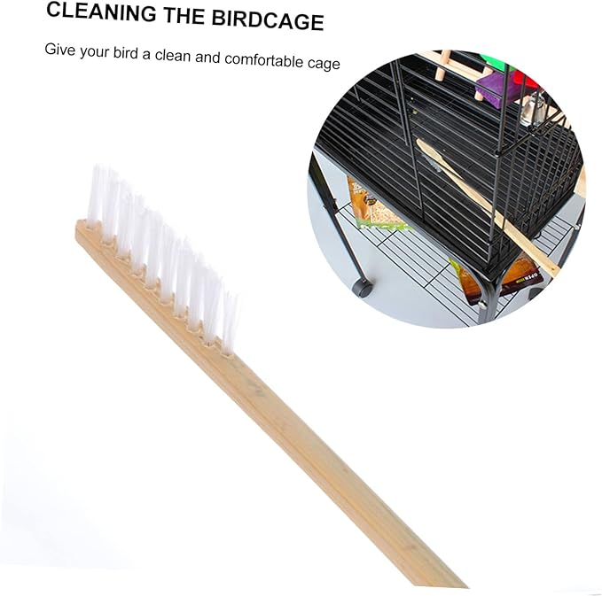 Hemoton 2pcs Bird Cage Cleaning Tool Set Telescopic Shovel Brush for Efficient Parrot Habitat Maintenance for Daily Use Selection