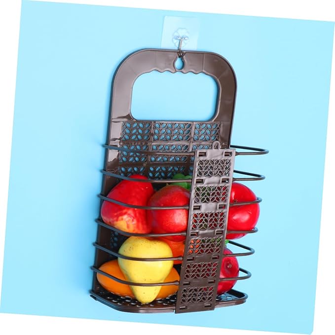 PRETYZOOM Wall-Mounted Fruit and Vegetable Storage Basket Multifunctional Plastic Feeder for Chickens Punch-Free Design for Organizing Produce and Laundry