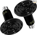 Simple Deluxe 100W 2-Pack Ceramic Heat Emitter Reptile Heat Lamp Bulb No Light Emitting Brooder Coop Heater for Amphibian Pet & Incubating Chicken