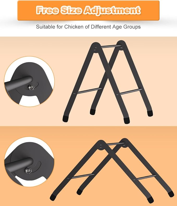 Koutemie Adjustable Chicken Perch for Coop, Heavy-Duty Metal Chick Roosting Bar for Brooder, Baby Chicks Stand Toy Training Perches for Large Bird Parrot Hens Macaw, Black