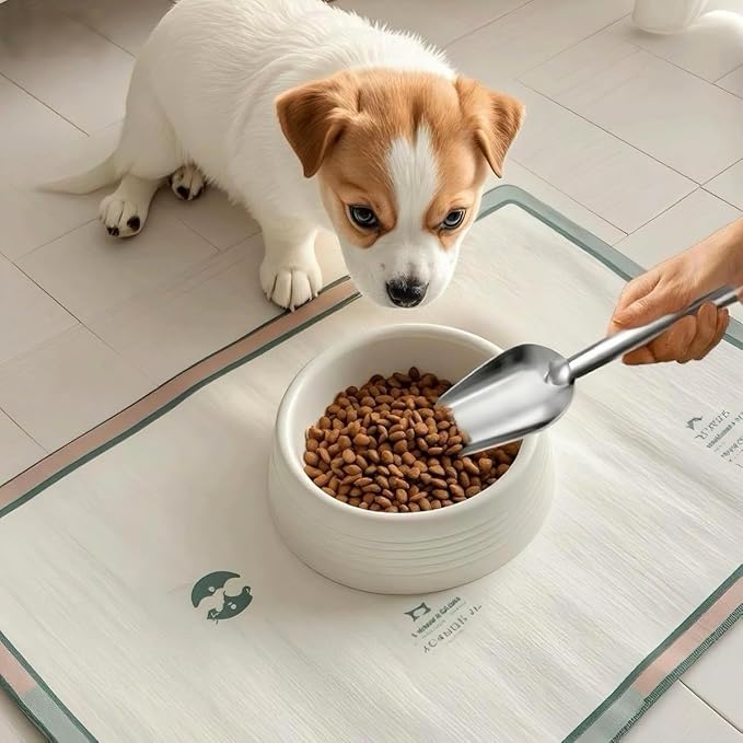 Dog Food Scoop,1 Cup12oz Capacity Pet Food Scoop Stainless Steel Feed Scooper for Dog and Cat(Sliver)