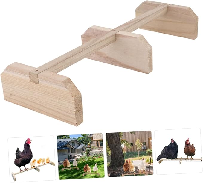 Mipcase Wooden Chicken Perch Stand Toy for Hens Roosting Bar for Chickens Sturdy Bird Stand Accessory for Pets for Parrots and Small Birds