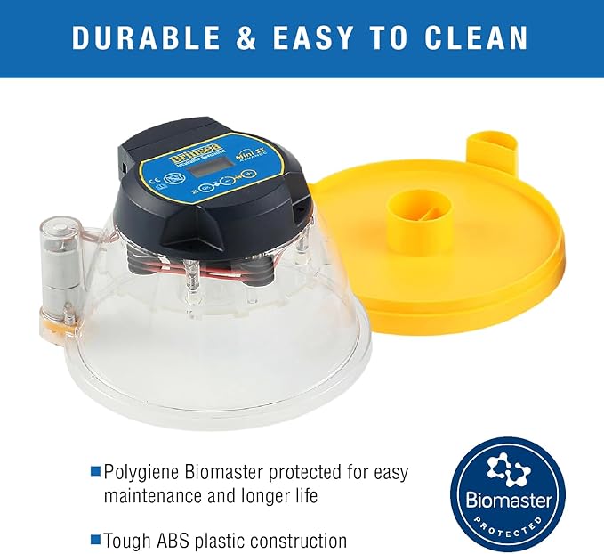 Brinsea Mini II Advance & Insert, Egg Incubator with Automatic Egg Turning and Temperature Control for Hatching 7 Eggs or up to 12 with Insert, Ideal Incubator for Hobbyists and More