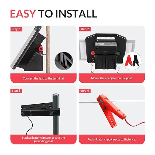 S1500 1.5 Joule Solar Electric Fence Energizer for Livestock, Horses, Cattle, Sheep - 50 Miles, 15W Solar Panel, Easy Installation