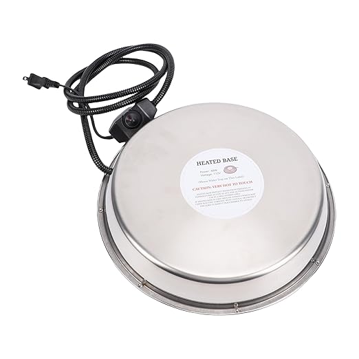 Hyuduo Chicken Waterer Heating Base Thermostat Control Electric Heater with Upgraded Design for Plastic Metal Poultry Drinker Ducks Geese Turkeys (US Plug)