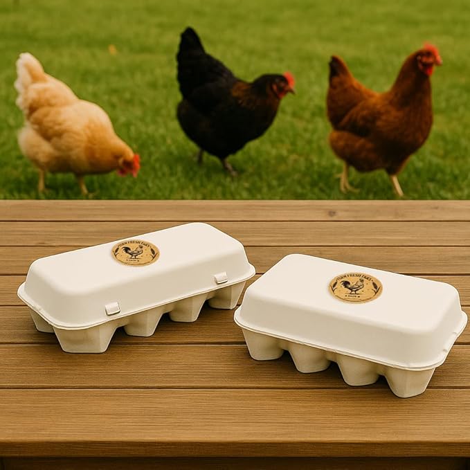 320 Pcs Farm Fresh Eggs Carton Labels, 2 Inch Round Kraft Paper Style Unwashed Eggs Labels Self-Adhesive Egg Packaging Stickers for Chicken Egg Box Container Farm Supplies