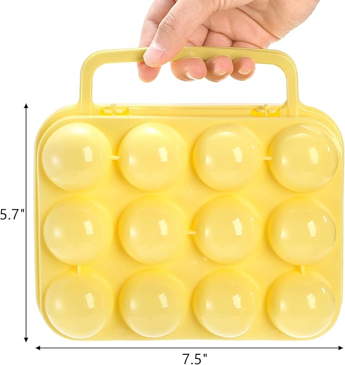 ZEAYEA 3 Pack Eggs Carrier with Handle, 36 Eggs Camping Egg Holder for Organize Eggs and Prevent Eggs from Cracking, Portable Egg Container for Travel, Outdoor Hiking, Picnic