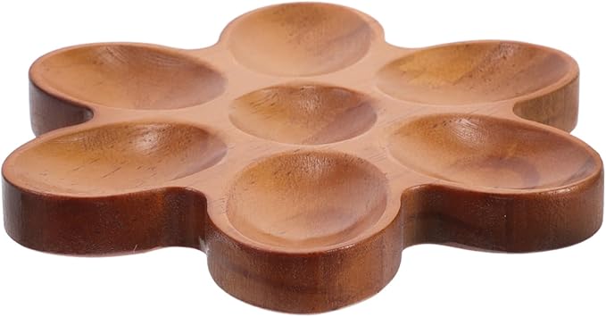 Mikinona Egg Holder Tray Rustic Wooden Serving Dish Decorative Storage Basket for Kitchen Countertop Egg Organizer