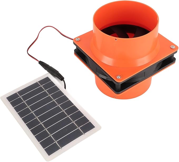 10W Solar Powered Exhaust Fan Kit with 5V Monocrystalline Silicon Solar Panel for Pet House Chicken Coop Ventilation