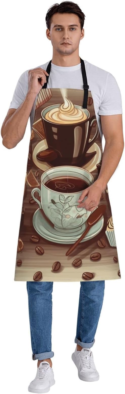 Waterproof Aprons for Women Men Adjustable Bib Cool Electric Guitar Apron Chef Cooking Aprons for Kitchen