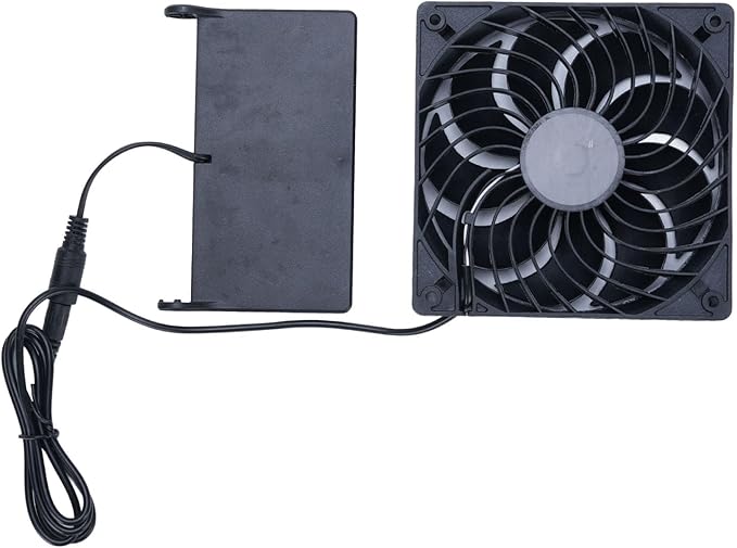 Solar Panel Powered Exhaust Fan, USB Rechargeable Chicken Coop Solar Fan, Solar Panel Intake Exhaust Fans for Chicken Coops, Greenhouses, Sheds, Dog Houses
