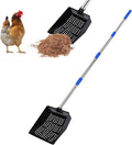 Chicken Poop Scooper,Big Sifting Shovel for Farm Chicken,Metal Chicken Scooper Cleaning, Chicken Coop Rake with Long Handle(40 1/2'').Litter Sifting Shovel.