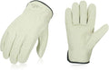 Vgo... 1-Pair Ulined Safety Pigskin Leather Work Gloves Men, Rigger Gloves, Builder Gloves (Size S, Light Cyan, PA9501)