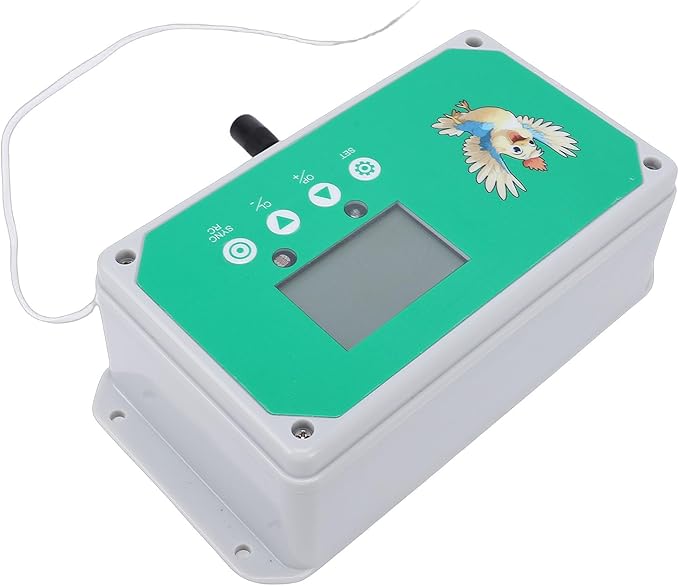 CHICIRIS Automatic Chicken Coop Door Opener, Programmable Timer Remote Control IP44 Poultry House Door Motor Kit with LED Display, for Chickens Ducks Geese Dogs (US Plug 100-240V)