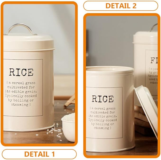 Luxshiny Large Capacity Airtight Rice Container with Scoop 8.66X5.90X5.90In Food Storage Bin for Kitchen Pantry Grain Preservation