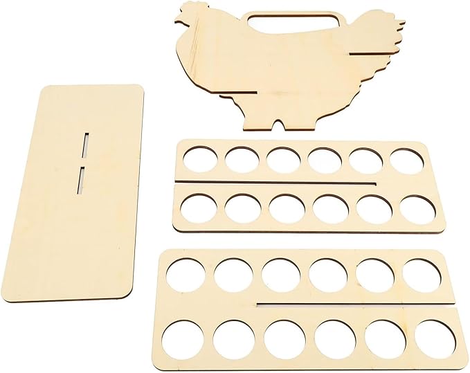 Wooden Chicken Egg Storage Rack Holder for 24 Eggs Countertop Organizer Display Basket Kitchen Counter Farmhouse Style Egg Keeper