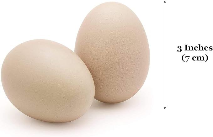 SunGrow Fake Wooden Eggs to Train Birds from Laying in The Nesting Boxes & to Stop from Eating Own Eggs, Brown Color, 2 Pack Suitable for Chicken and Duck