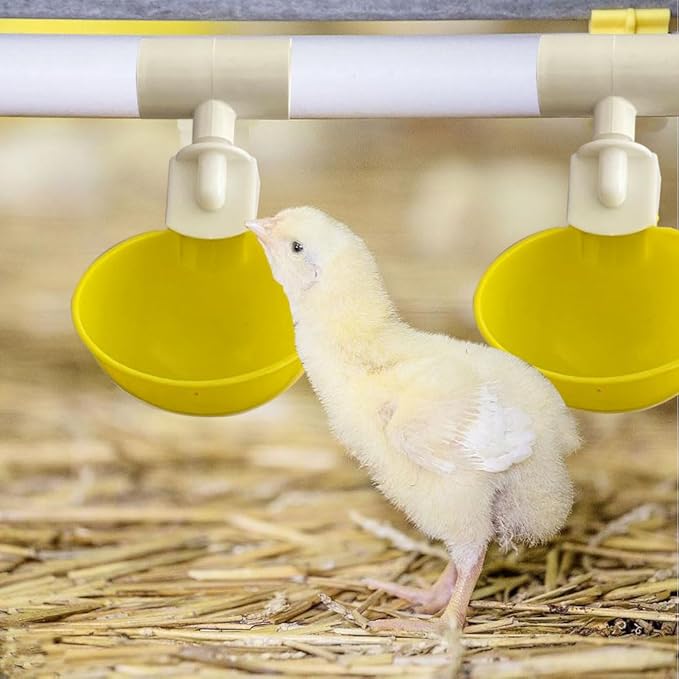 Complete Set Pipeline Automatic Chicken Watering System, 1/2" PVC Tee Fittings & PVC Pipe & Garden Hose, Chicken Water Cups, Poultry Waterer, Automatic Chicken Waterer, Chicken Nipple Waterer