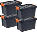 20-Quart / 5-Gallon Heavy-Duty Stackable Storage Tote - Set of 4 OU31839
