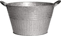 Headwind Decorative Planter - Round Galvanized Tub Planter with Handles – 16 Inch Lightweight Metal Planter with Drainage Hole – Galvanized Steel Tub for Plants - Metal Flower Pot by Robert Allen