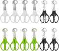 12Pack Stainless Steel Quail Egg Cutter Scissors Quail and Pigeon Egg Cutter Tool Quail Scissors Opener Quail Egg Cracker for Home Kitchen (Three Colors), Black+White+Grass (EGG-12P)