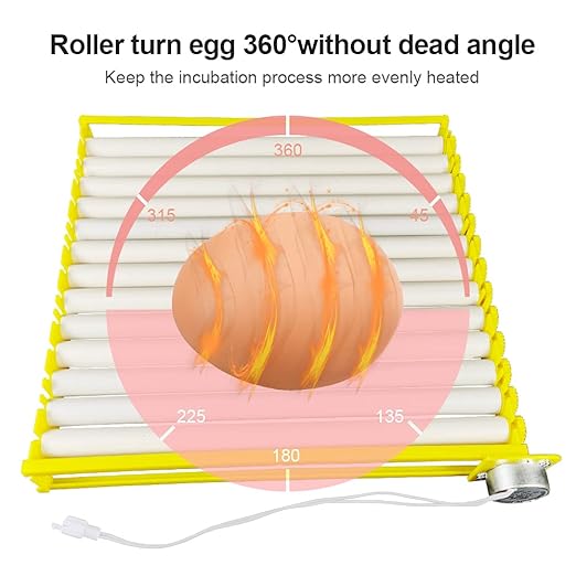 HBtree Automatic Multifunction Incubator Egg Tray Turning Hatcher for Chickens/Ducks/Birds/Poultry（13 Tubes）