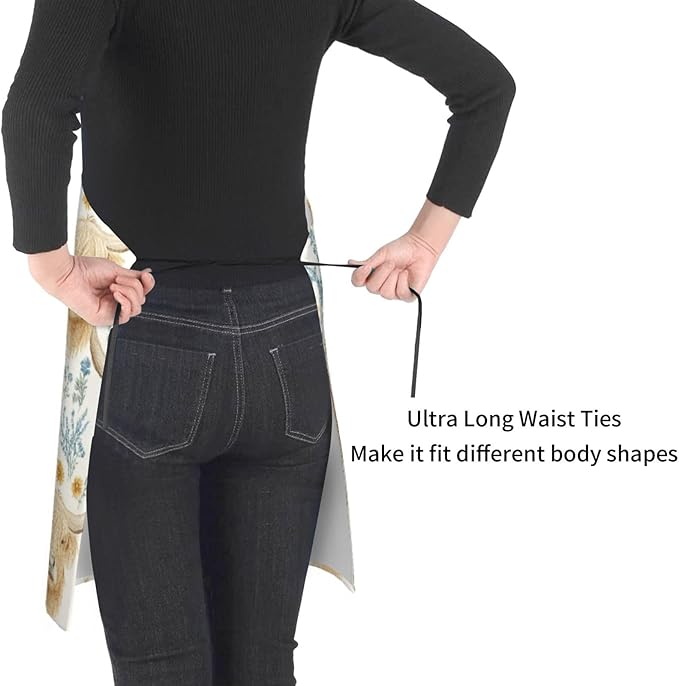 Serene Swan In Stream Adjustable Waterproof Apron Work Cooking Apron With Pockets For Men Women