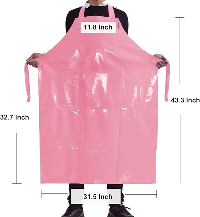 ELEBOX Waterproof Oil Proof Bib Apron Utility Apron Chemical Resistant Apron with Sleeve Work Apron Ultra Lightweight
