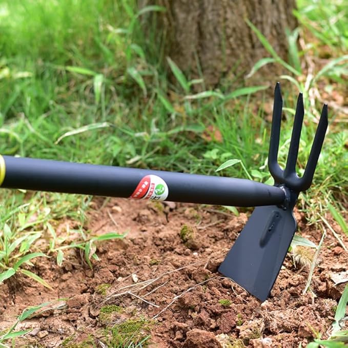 Yardwe Manganese Steel Garden Hoe and Cultivator Tool with Ergonomic Handle for Weeding Soil Loosening Flower Planting and Home Gardening