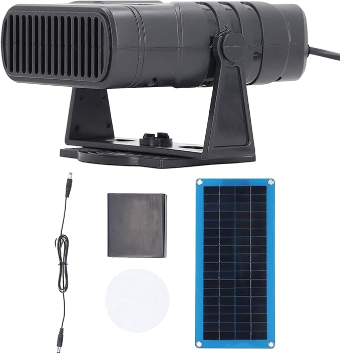 30W Solar Heater, Portable Solar Panel Greenhouse Heater Kit, Winter Poultry Warmer Coop Heateing Device, Windshield Defogger, SolarPowers Kit for Winter Car, Pet House, Charging Mobile Phones