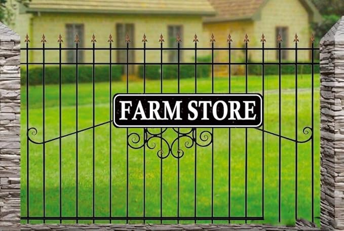 Farm Store Vintage Metal Sign - Rustic Country Market Decor, 16" x 4"
