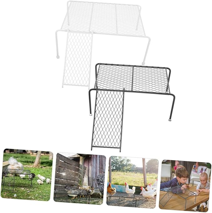VICASKY Rutin Chicken Feeding Station with Iron Mesh Rack Sturdy Chicken Coop Shelf for Feeding and Drinking for Poultry Care and Landscape Decoration