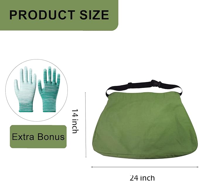 Adjustable Garden Apron with Storage Pouch for Harvesting, Fruit Picking, Vegetables, Hands-Free Design